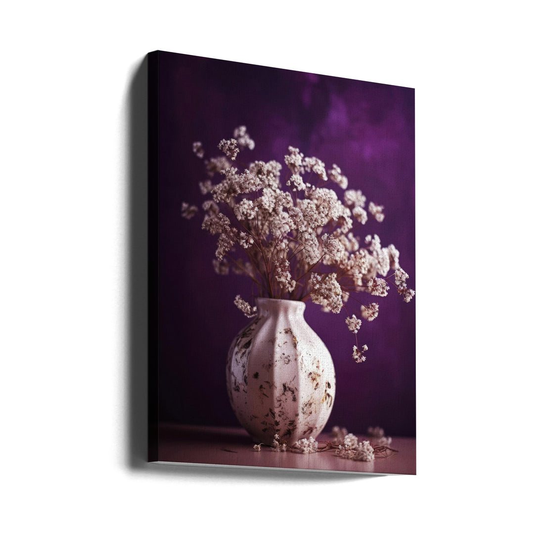 Dry Flowers On Purple Background by Treechild | Botanical Still Life, Large Canvas Wall Art Print | Artsy Earth