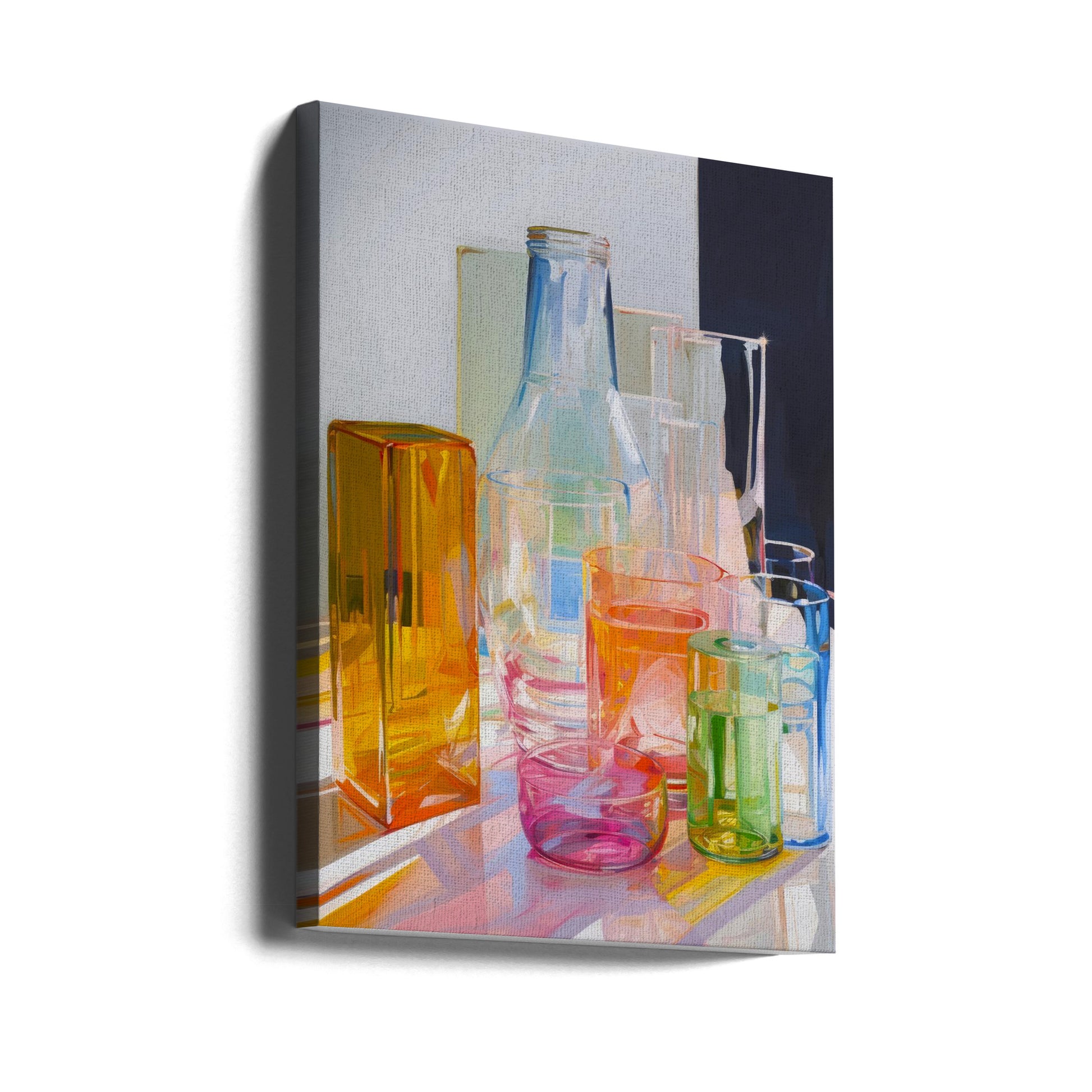 Neon Still Life No 1 by Treechild | Neon Glass Bottles, Large Canvas Wall Art Print | Artsy Earth