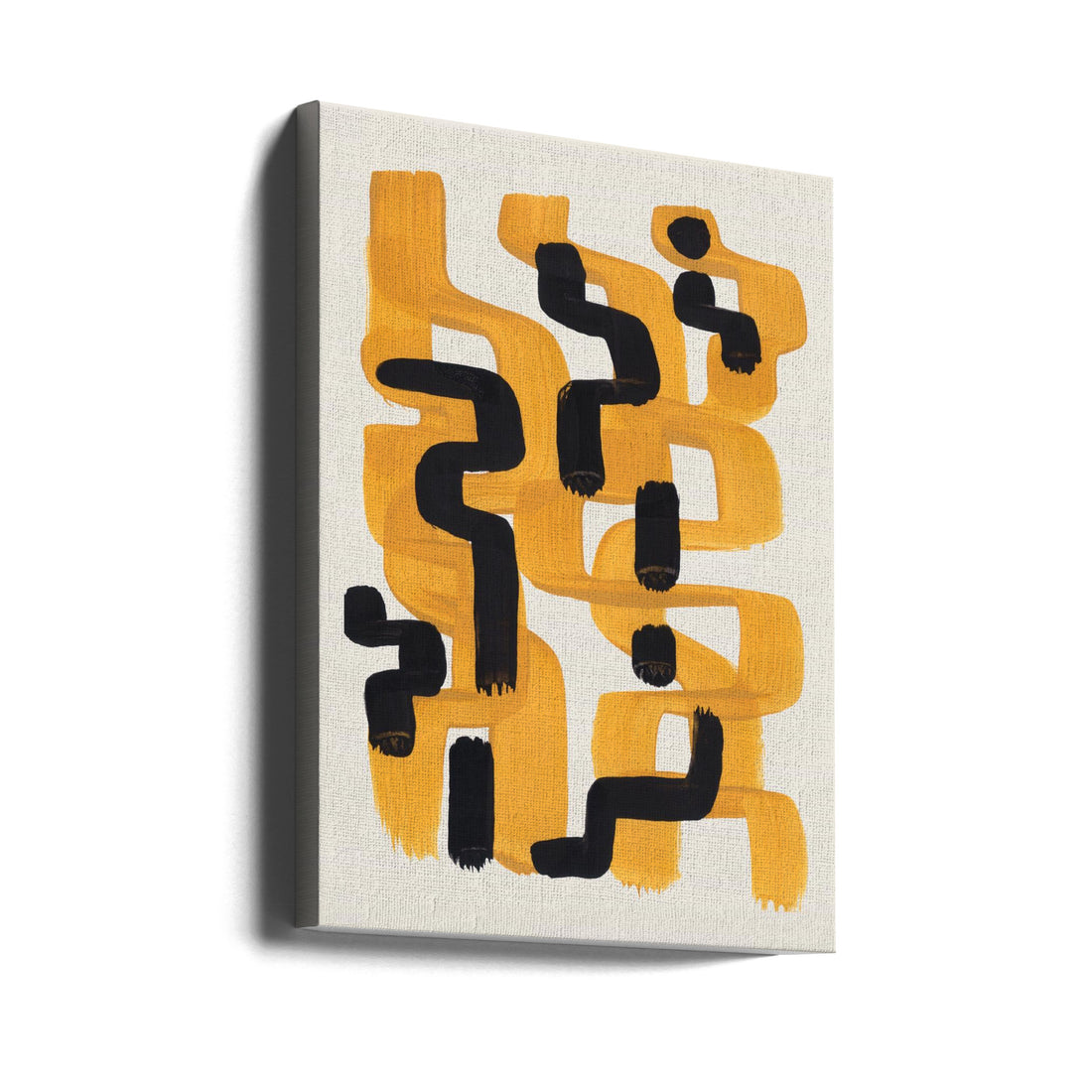 Mustard Wiggle No2 by Ejaaz Haniff | Abstract Geometric Pattern, Large Canvas Wall Art Print | Artsy Earth