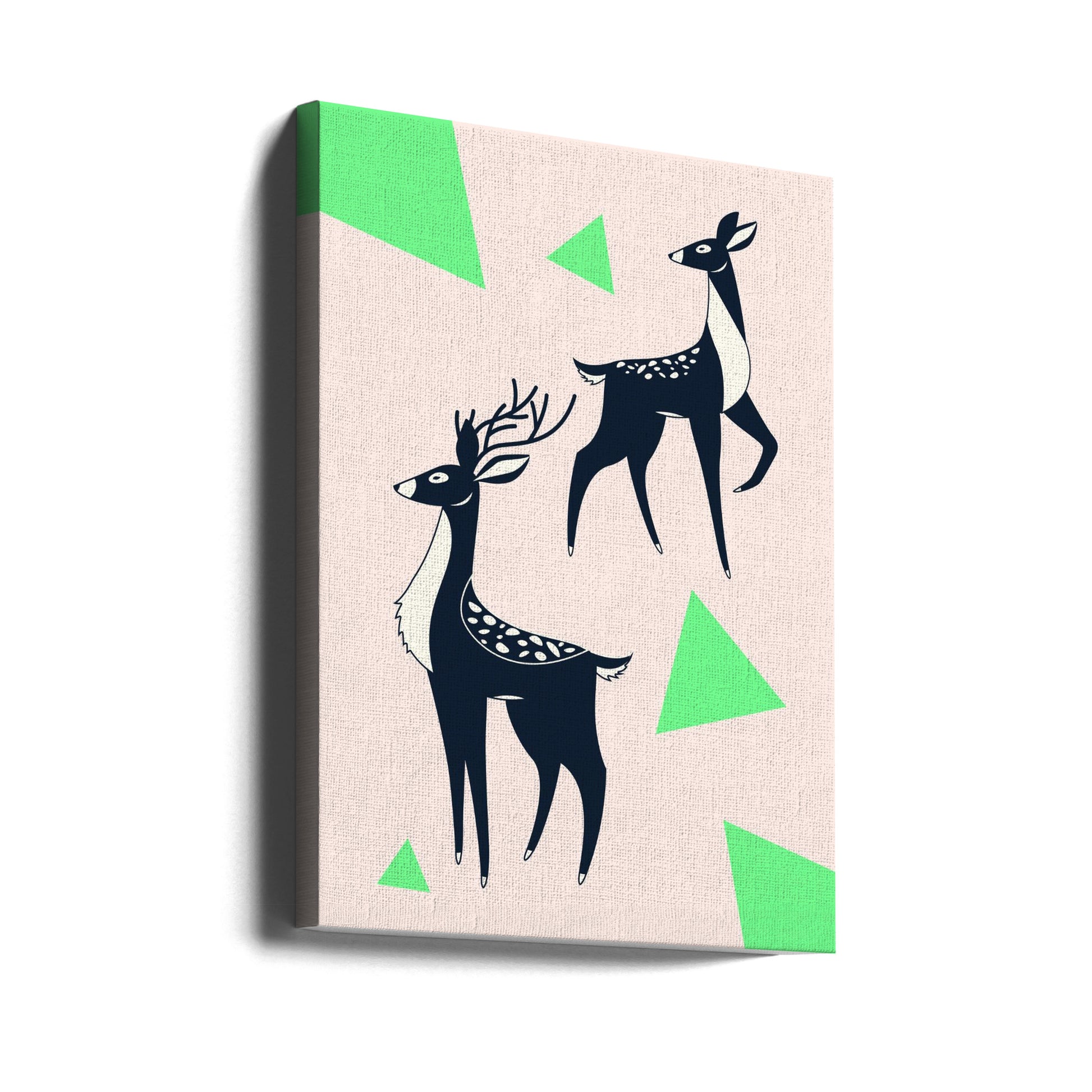 Abstract Deer #2 by Jay Stanley | Geometric Animal Illustration, Large Canvas Wall Art Print | Artsy Earth