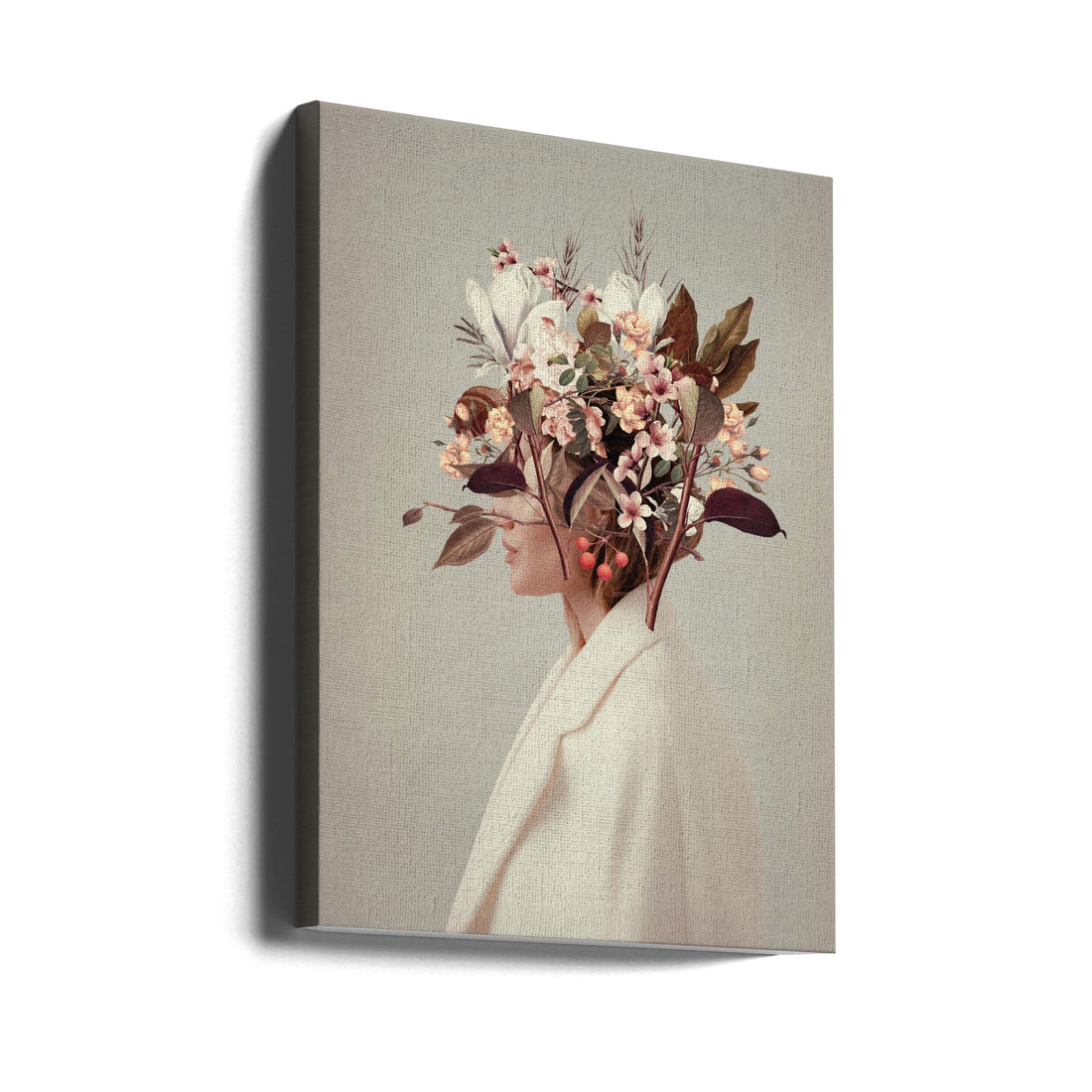 I Fell In Love With Fall Because of You by Frank Moth | Surreal Floral Portrait, Large Canvas Wall Art Print | Artsy Earth