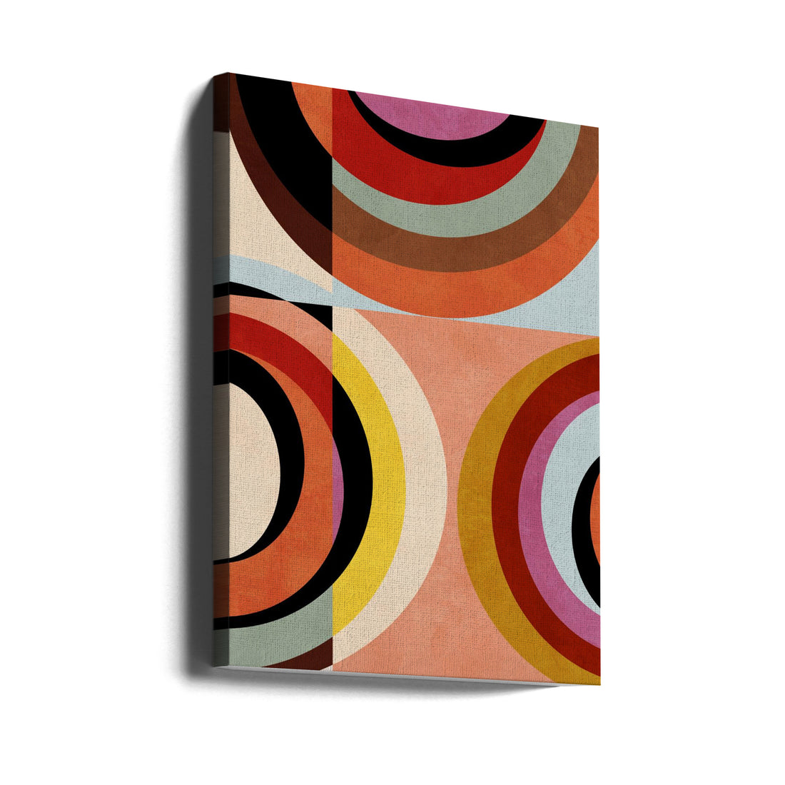 Warm Colors Bauhaus Geometry by Ana Rut Bre | Geometric Abstract Design, Large Canvas Wall Art Print | Artsy Earth