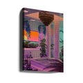 Vaporwave Pool by Cosmozach | Retro Tropical Resort, Large Canvas Wall Art Print | Artsy Earth