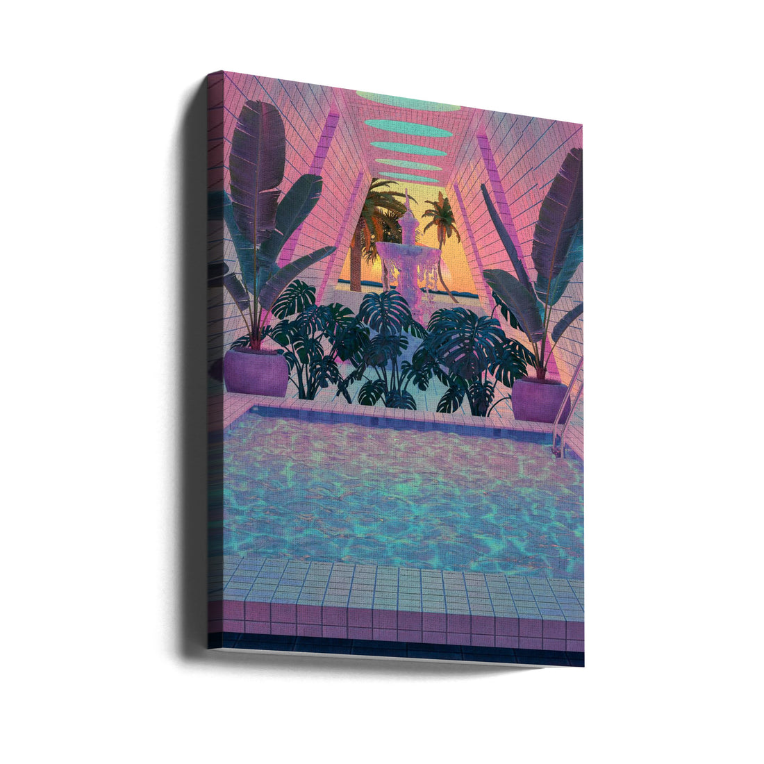 VaporPool by Cosmozach | Tropical Resort Pool, Large Canvas Wall Art Print | Artsy Earth