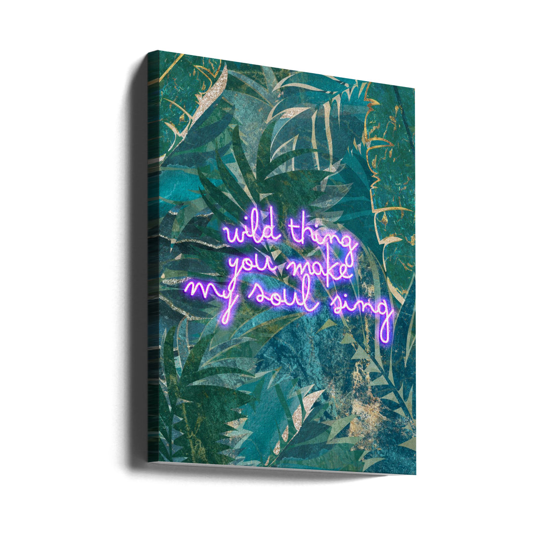 Neon Jungle Typography by Sarah Manovski | Tropical Forest Typography, Large Canvas Wall Art Print | Artsy Earth