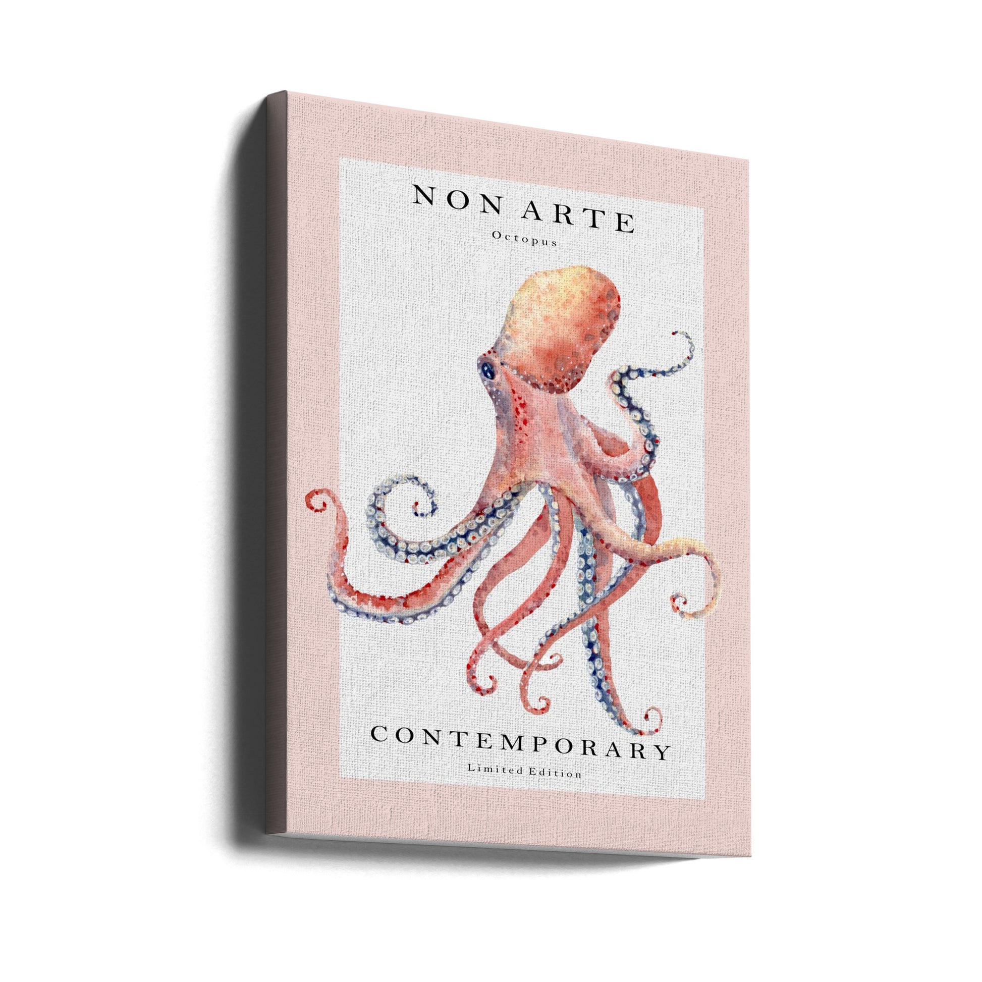 Non Arte Octopus by Rikke Løndager Boisen | Blue Ocean Watercolor, Large Canvas Wall Art Print | Artsy Earth