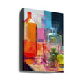 Neon Still Life No 2 by Treechild | Colorful Glass Bottles, Large Canvas Wall Art Print | Artsy Earth