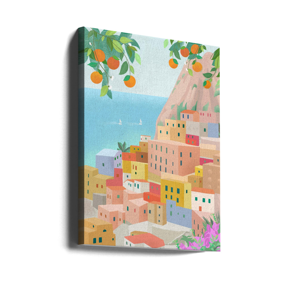 Amalfi Coast Art by Petra Lizde | Italian Coastal Landscape, Large Canvas Wall Art Print | Artsy Earth