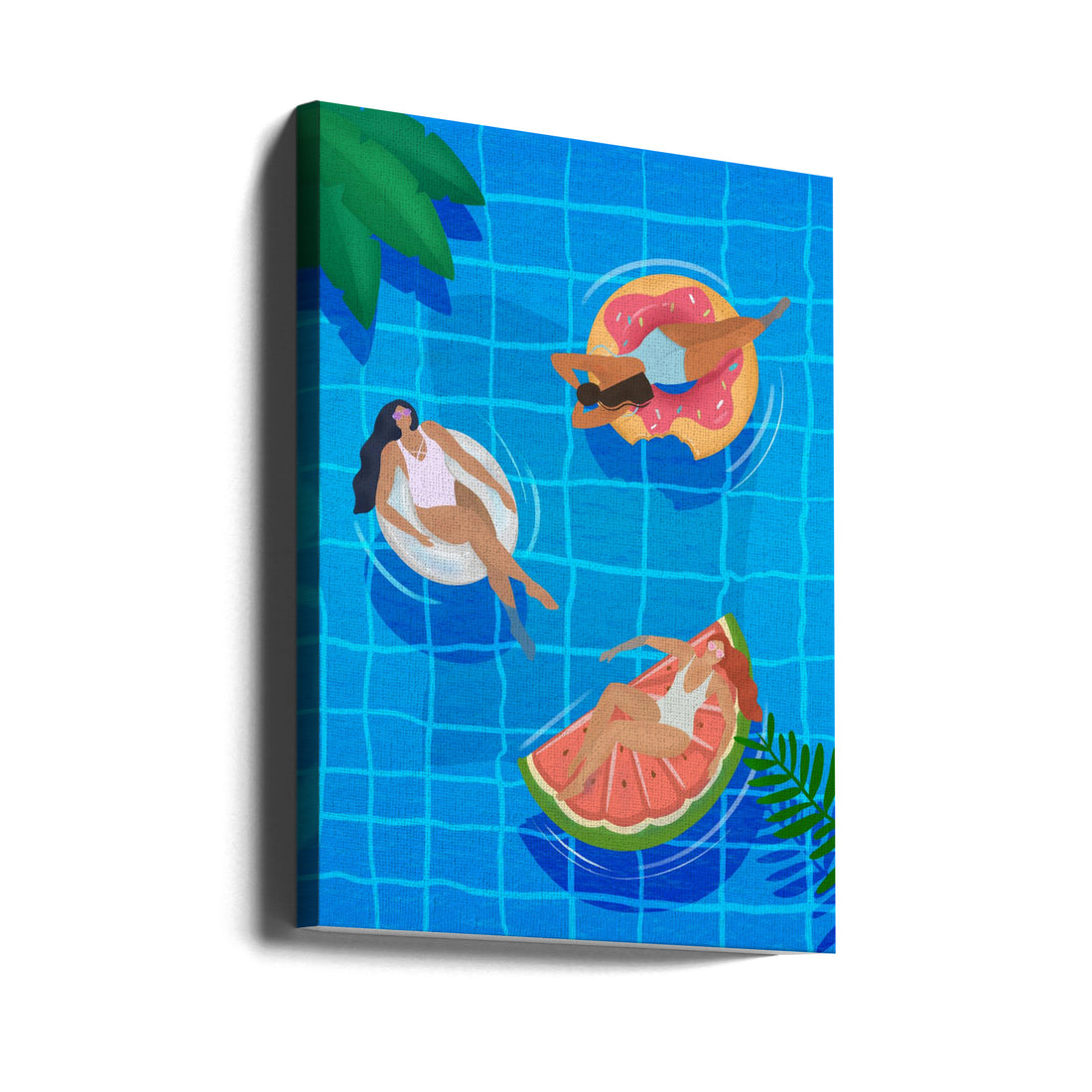 Pool Ladies by Petra Lizde | Swimming Pool Relaxation, Large Canvas Wall Art Print | Artsy Earth