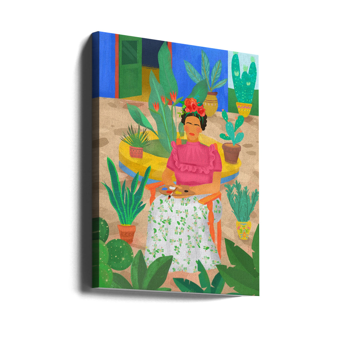 Frida Dreams by Petra Lizde | Mexican Artist Portrait, Large Canvas Wall Art Print | Artsy Earth