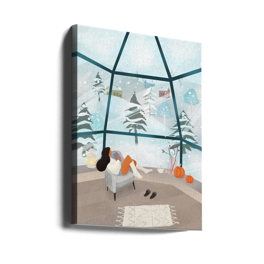 Winter Wonderland by Petra Lizde | Cozy Winter Illustration, Large Canvas Wall Art Print | Artsy Earth