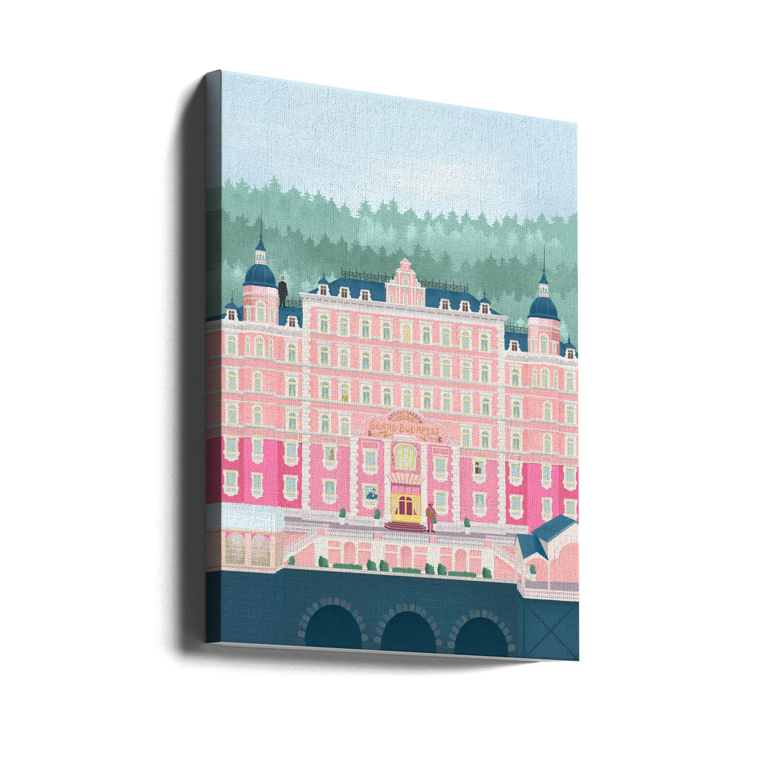 The Grand Budapest Hotel by Petra Lizde | Movie Architecture Illustration, Large Canvas Wall Art Print | Artsy Earth