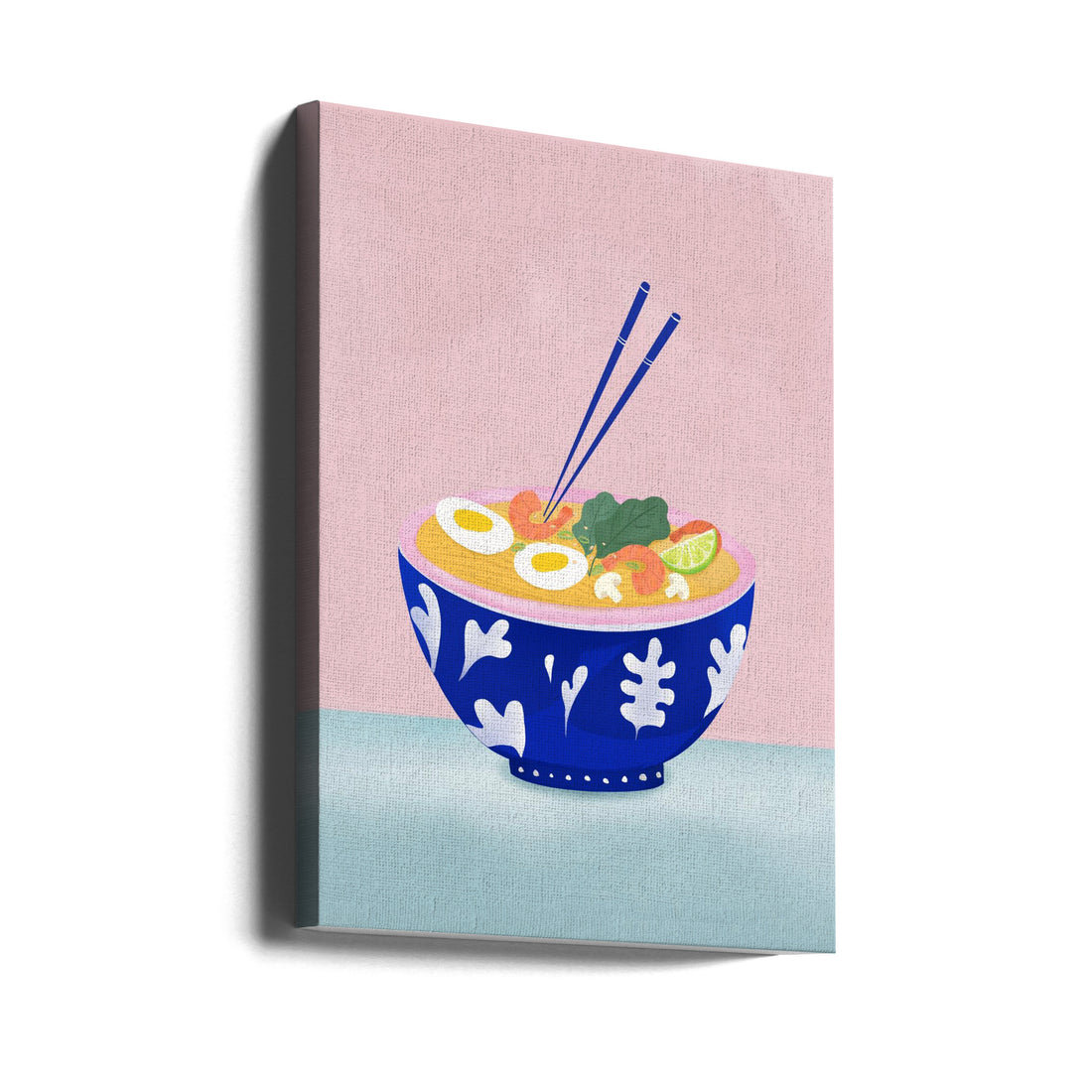 Ramen Bowl by Petra Lizde | Asian Food Illustration, Large Canvas Wall Art Print | Artsy Earth