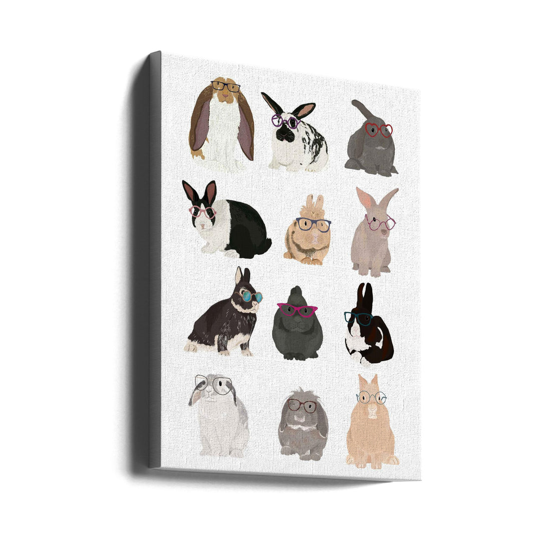 Rabbit Family by Hanna Melin | Funny Rabbit Portrait, Large Canvas Wall Art Print | Artsy Earth