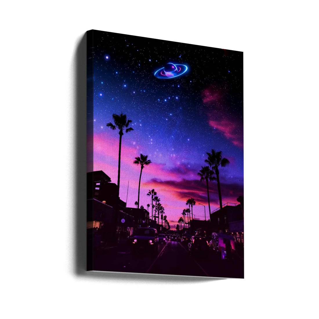 Aesthetic Night by Ritvik Takkar | Neon Urban Landscape, Large Canvas Wall Art Print | Artsy Earth