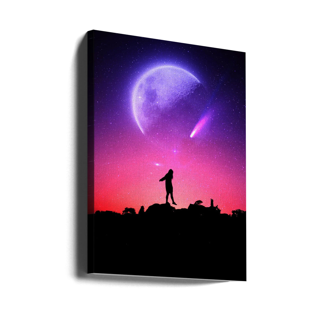 Starry Night Silhouette by Ritvik Takkar | Moon Magic Universe, Large Canvas Wall Art Print | Artsy Earth