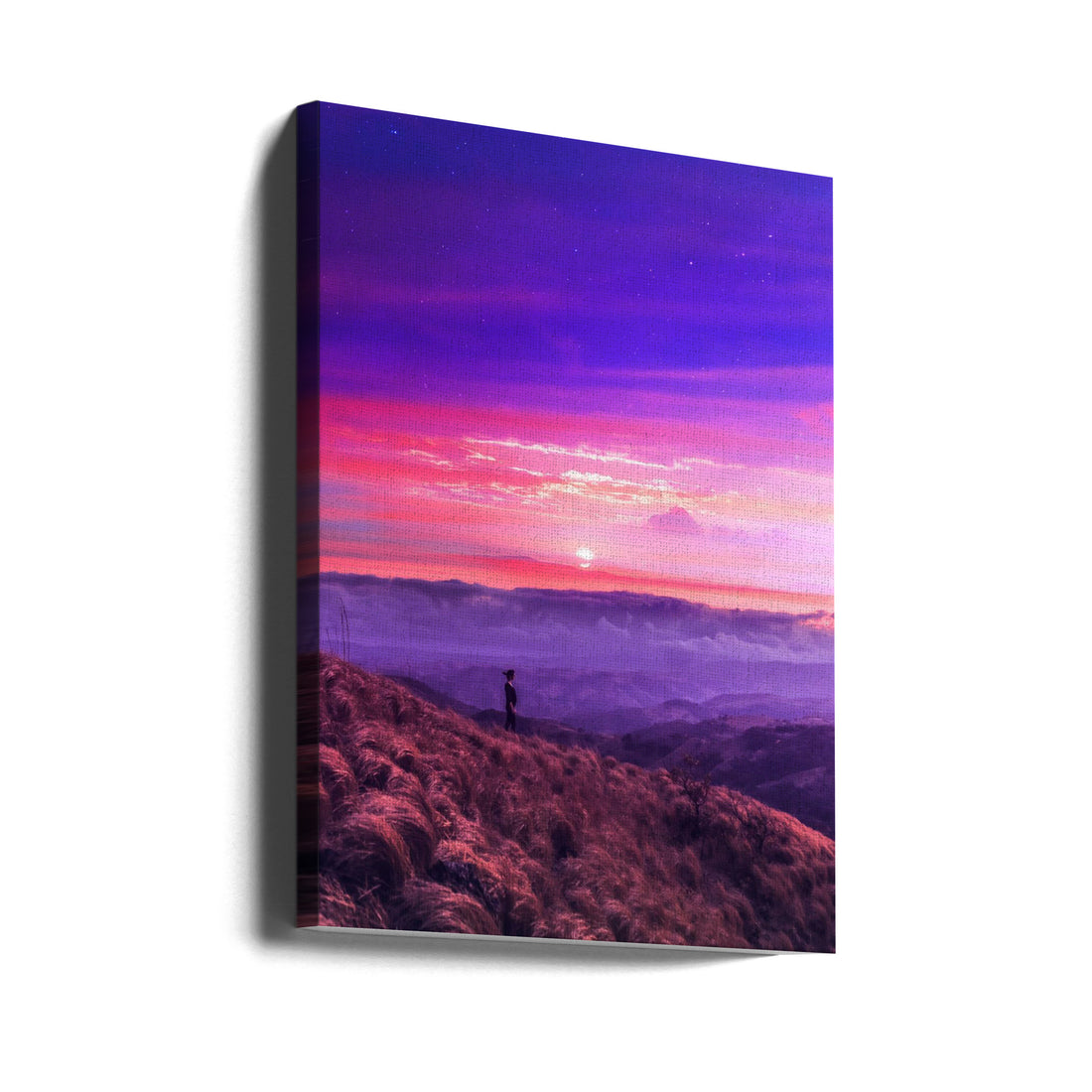 Mountain Hiking by Ritvik Takkar | Sunset Mountain Trek, Large Canvas Wall Art Print | Artsy Earth