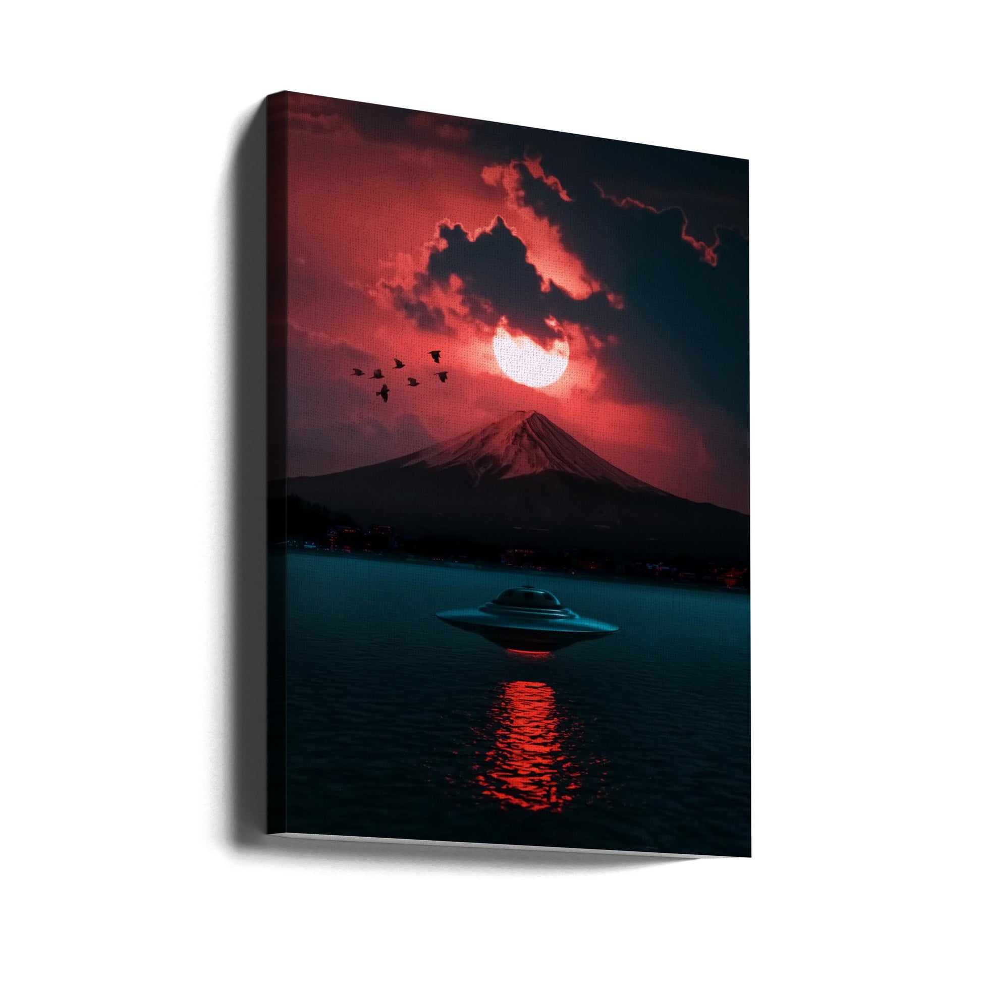 Incoming UFO by Ritvik Takkar | Surreal Night Ufo, Large Canvas Wall Art Print | Artsy Earth