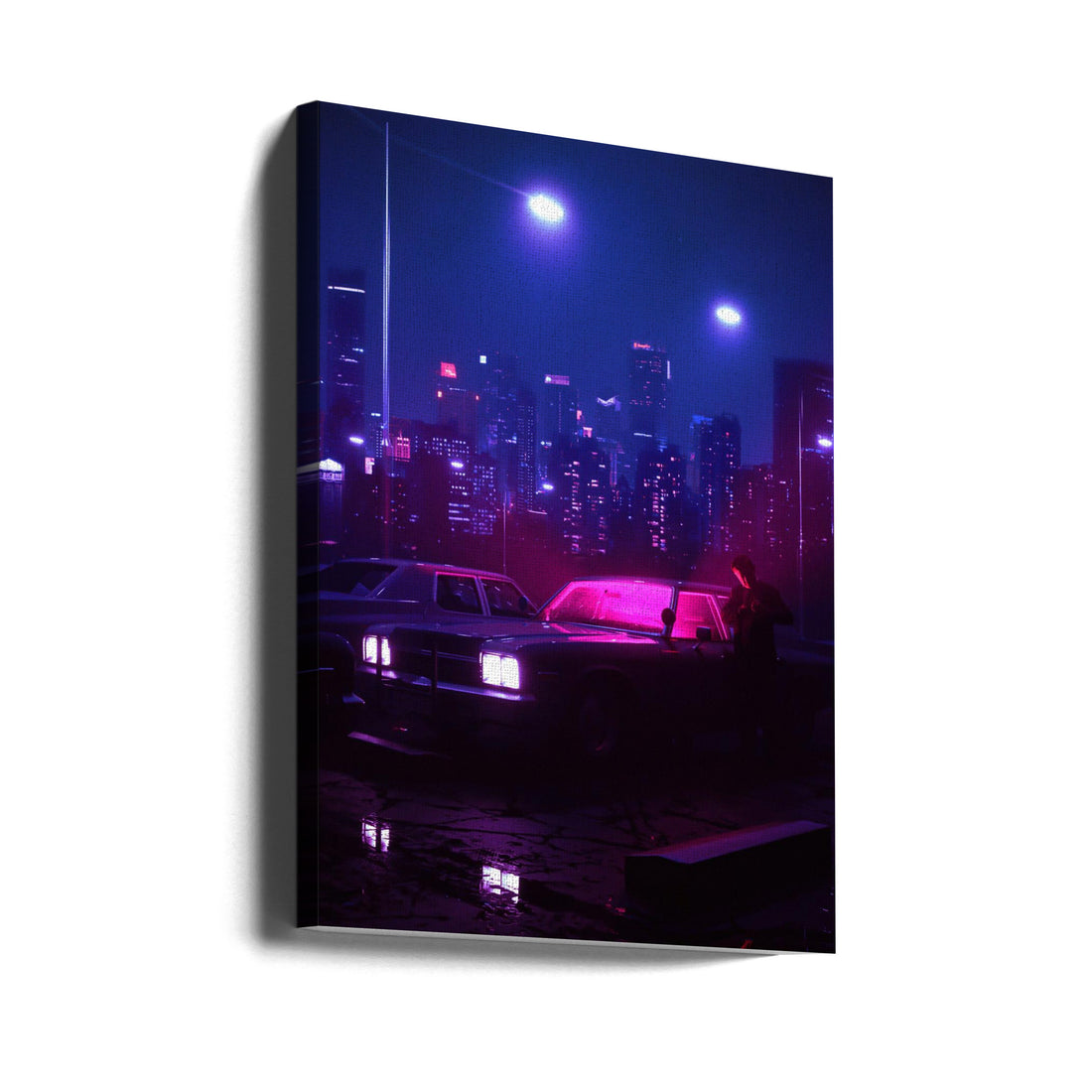 Illicit Activity by Ritvik Takkar | Neon Cyberpunk Cityscape, Large Canvas Wall Art Print | Artsy Earth