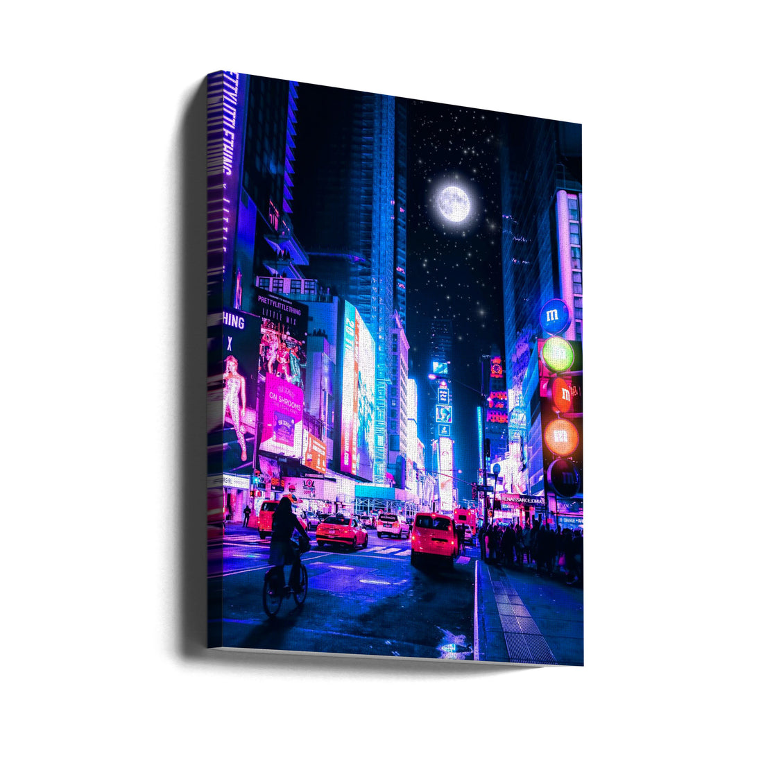 Moon City by Ritvik Takkar | Neon Cityscape Night, Large Canvas Wall Art Print | Artsy Earth