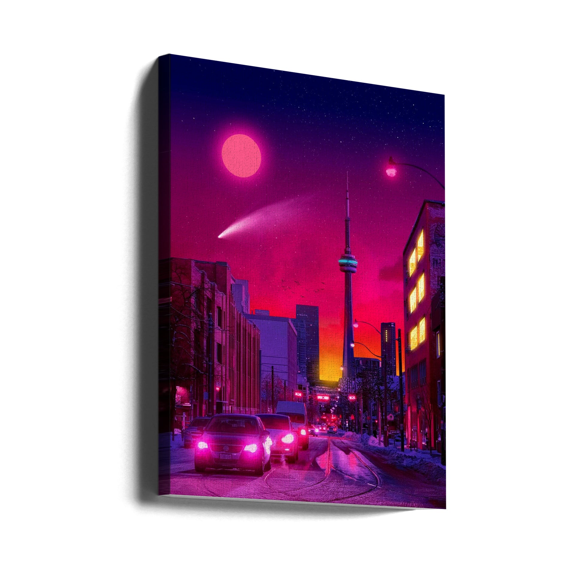 Neon City by Ritvik Takkar | Urban Night Cityscape, Large Canvas Wall Art Print | Artsy Earth