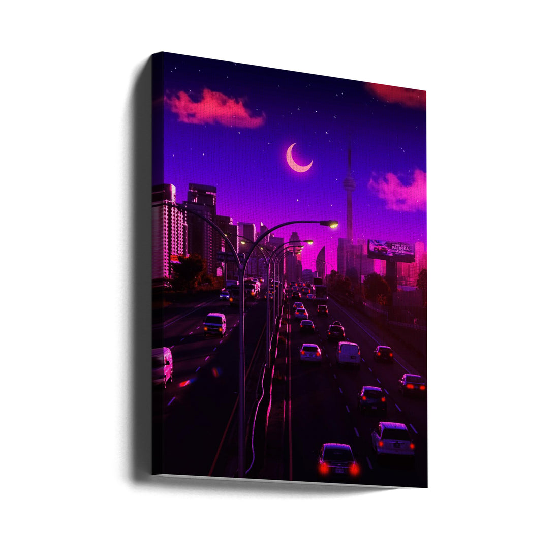 Neon Dusk by Ritvik Takkar | Urban Night Cityscape, Large Canvas Wall Art Print | Artsy Earth