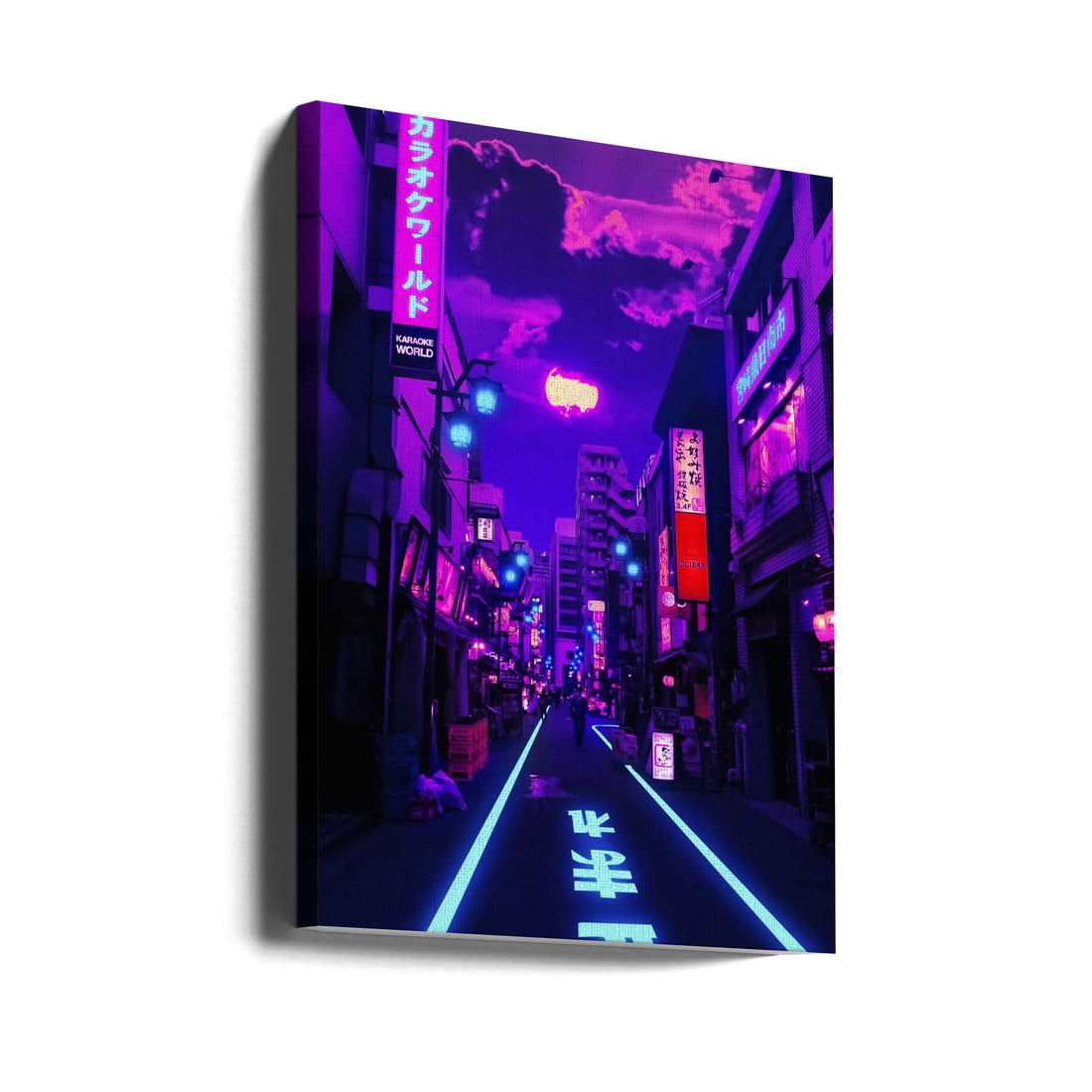 Neon Planet by Ritvik Takkar | Urban Night Perspective, Large Canvas Wall Art Print | Artsy Earth