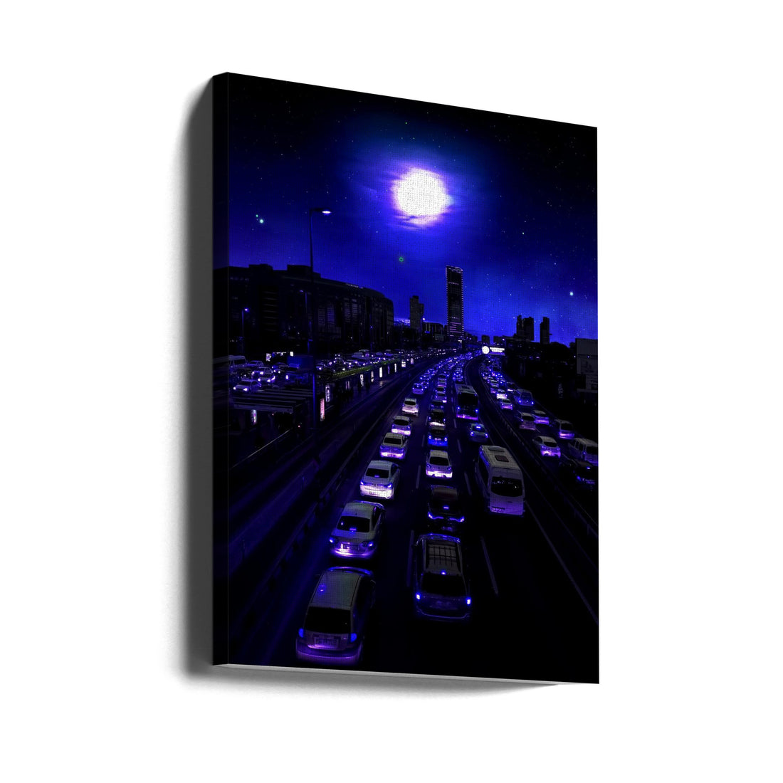 Neon Traffic by Ritvik Takkar | Urban Night Traffic, Large Canvas Wall Art Print | Artsy Earth