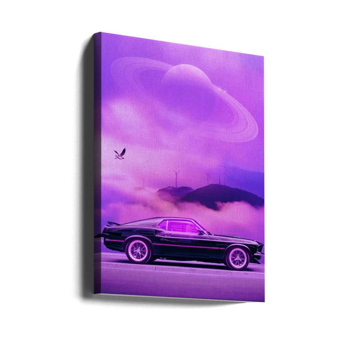 Outrun Drive by Ritvik Takkar | Surreal Vehicle Journey, Large Canvas Wall Art Print | Artsy Earth