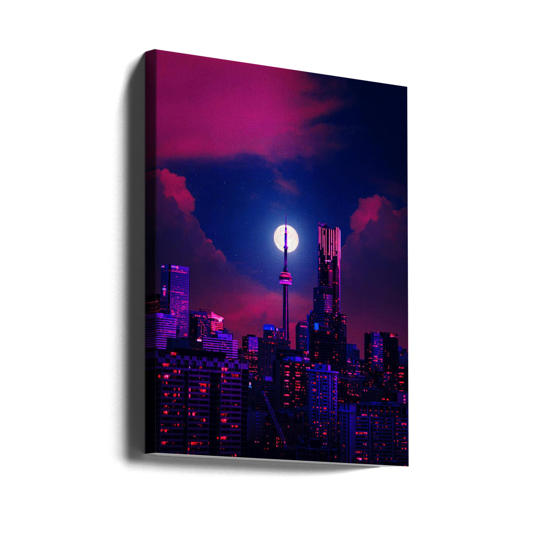 Urban Radiance by Ritvik Takkar | Illuminated Cityscape Night, Large Canvas Wall Art Print | Artsy Earth