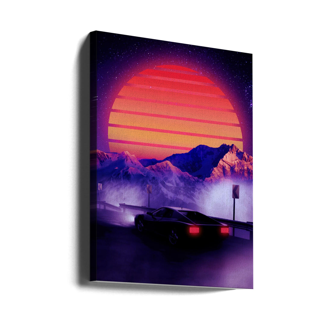 Retro Synth by Ritvik Takkar | Retro Futuristic Night, Large Canvas Wall Art Print | Artsy Earth