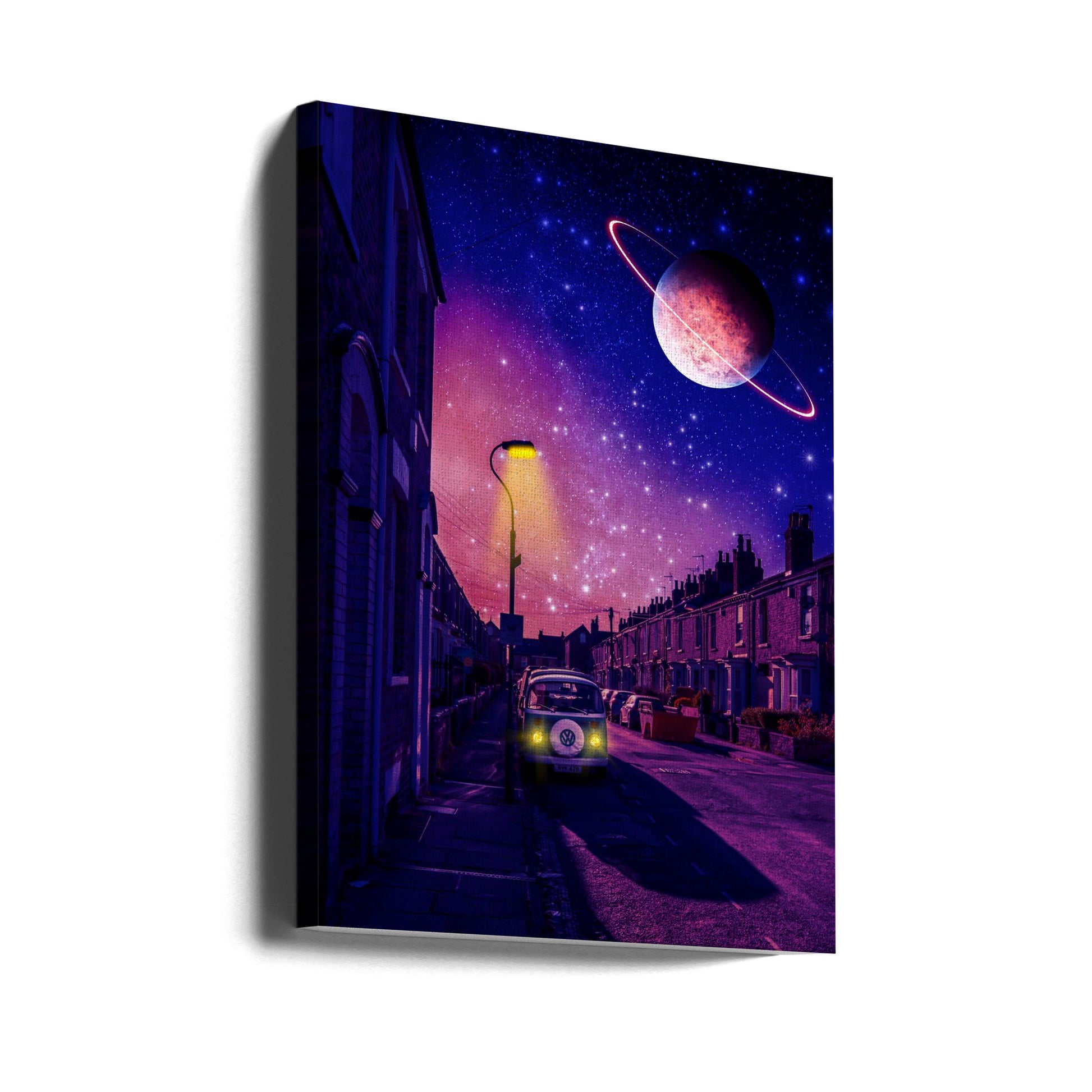 Stellar Night by Ritvik Takkar | Surreal Space Cityscape, Large Canvas Wall Art Print | Artsy Earth