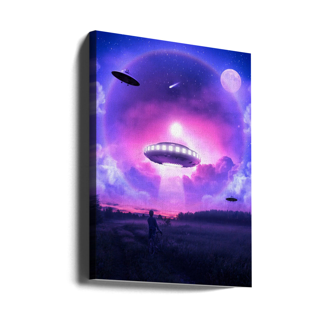 The Abduction by Ritvik Takkar | Ufo Night Surreal, Large Canvas Wall Art Print | Artsy Earth