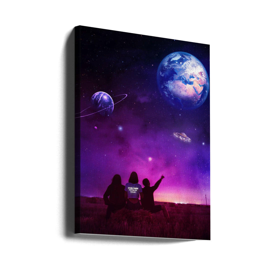 UFO Sightseeing by Ritvik Takkar | Surreal Night Sky, Large Canvas Wall Art Print | Artsy Earth