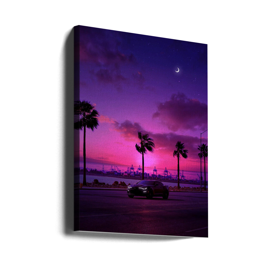 Vibe Drive by Ritvik Takkar | Neon Night Drive, Large Canvas Wall Art Print | Artsy Earth