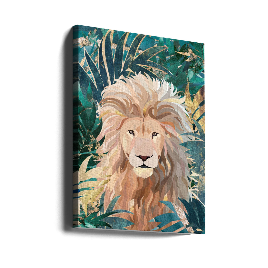 Lion Jungle by Sarah Manovski | Wild Tropical Wildlife, Large Canvas Wall Art Print | Artsy Earth