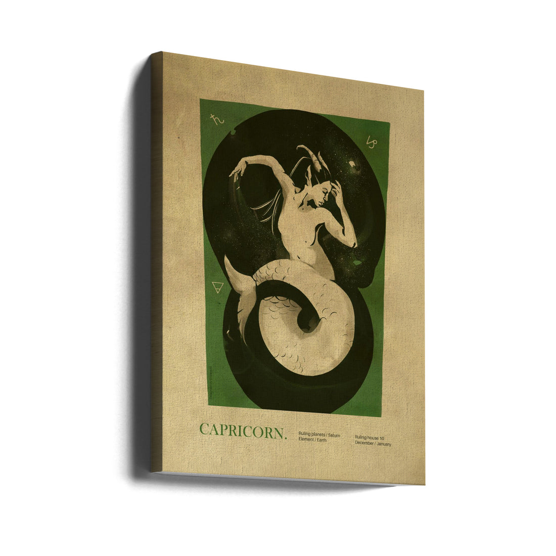 Vintage Capricorn Print by Dionisis Gemos | Retro Astrological Art, Large Canvas Wall Art Print | Artsy Earth