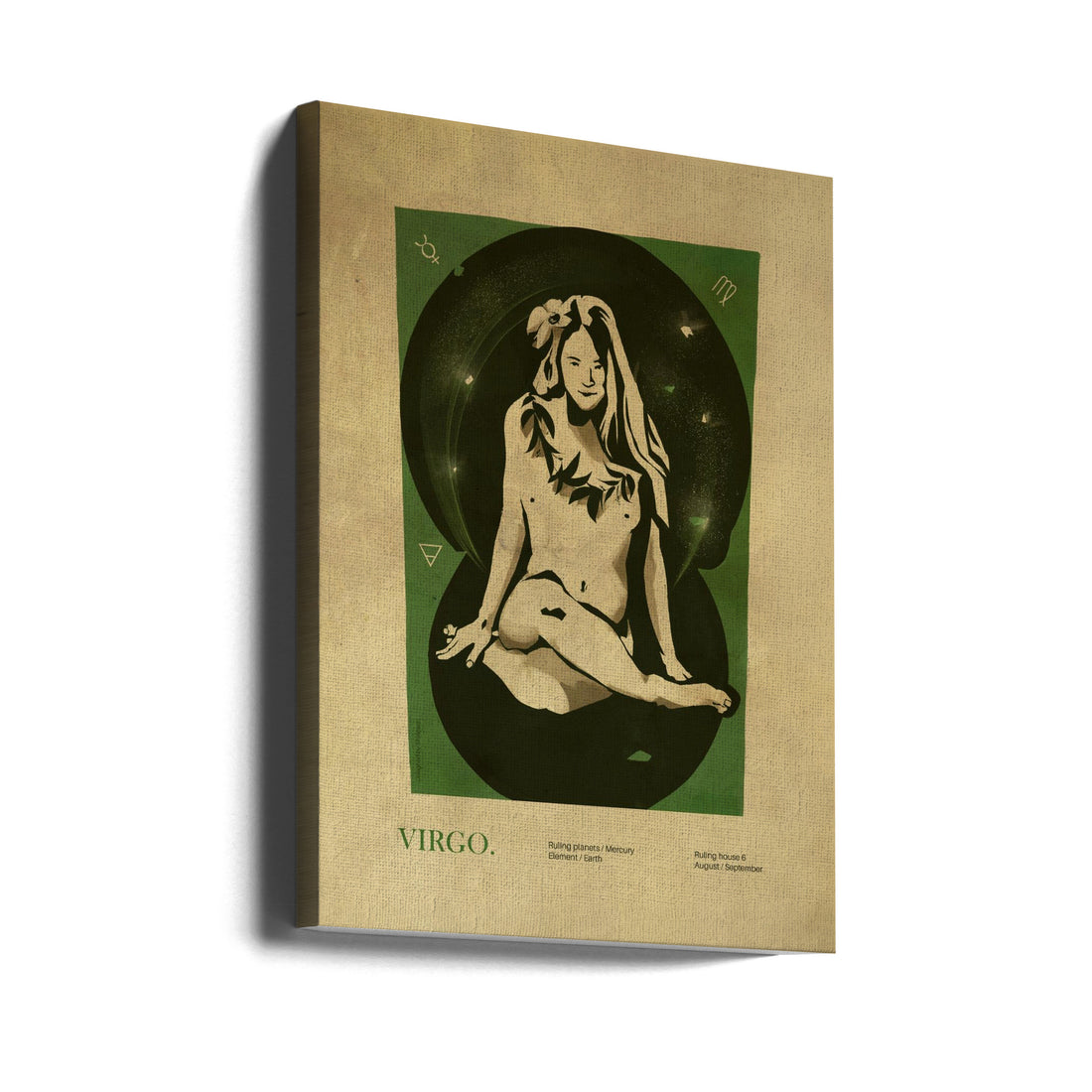 Vintage Virgo Print by Dionisis Gemos | Retro Astrology Art, Large Canvas Wall Art Print | Artsy Earth