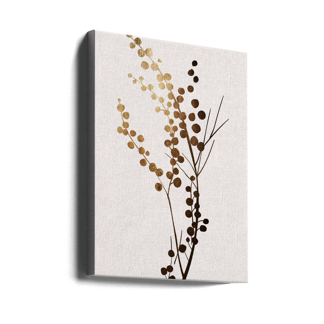 Golden Branch Art by Kubistika | Minimal Botanical Gold, Large Canvas Wall Art Print | Artsy Earth