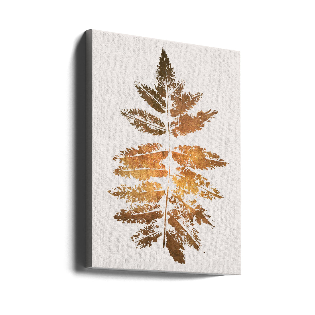 Oak Leaf Print Gold by Kubistika | Minimalist Golden Leaf, Large Canvas Wall Art Print | Artsy Earth