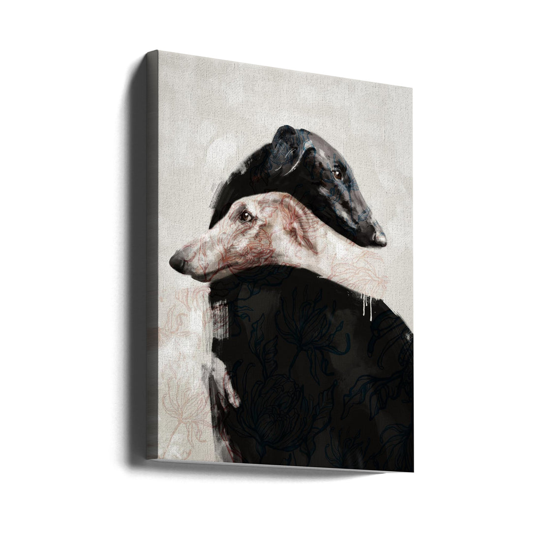 At All Times IV by Gabriella Roberg | Painted Greyhound Dogs, Large Canvas Wall Art Print | Artsy Earth