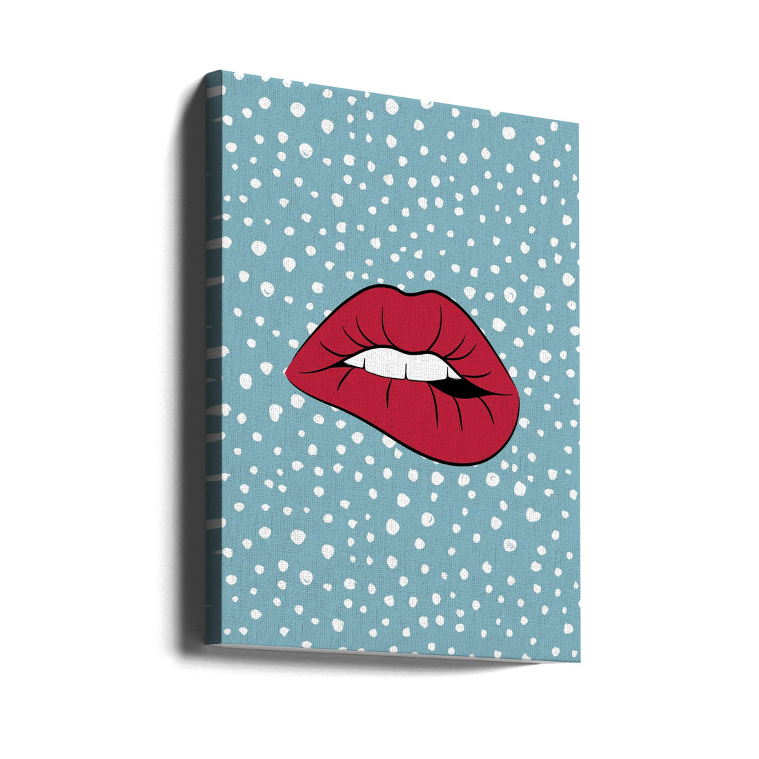 Blue Lips by Martina | Face Lips Pattern, Large Canvas Wall Art Print | Artsy Earth