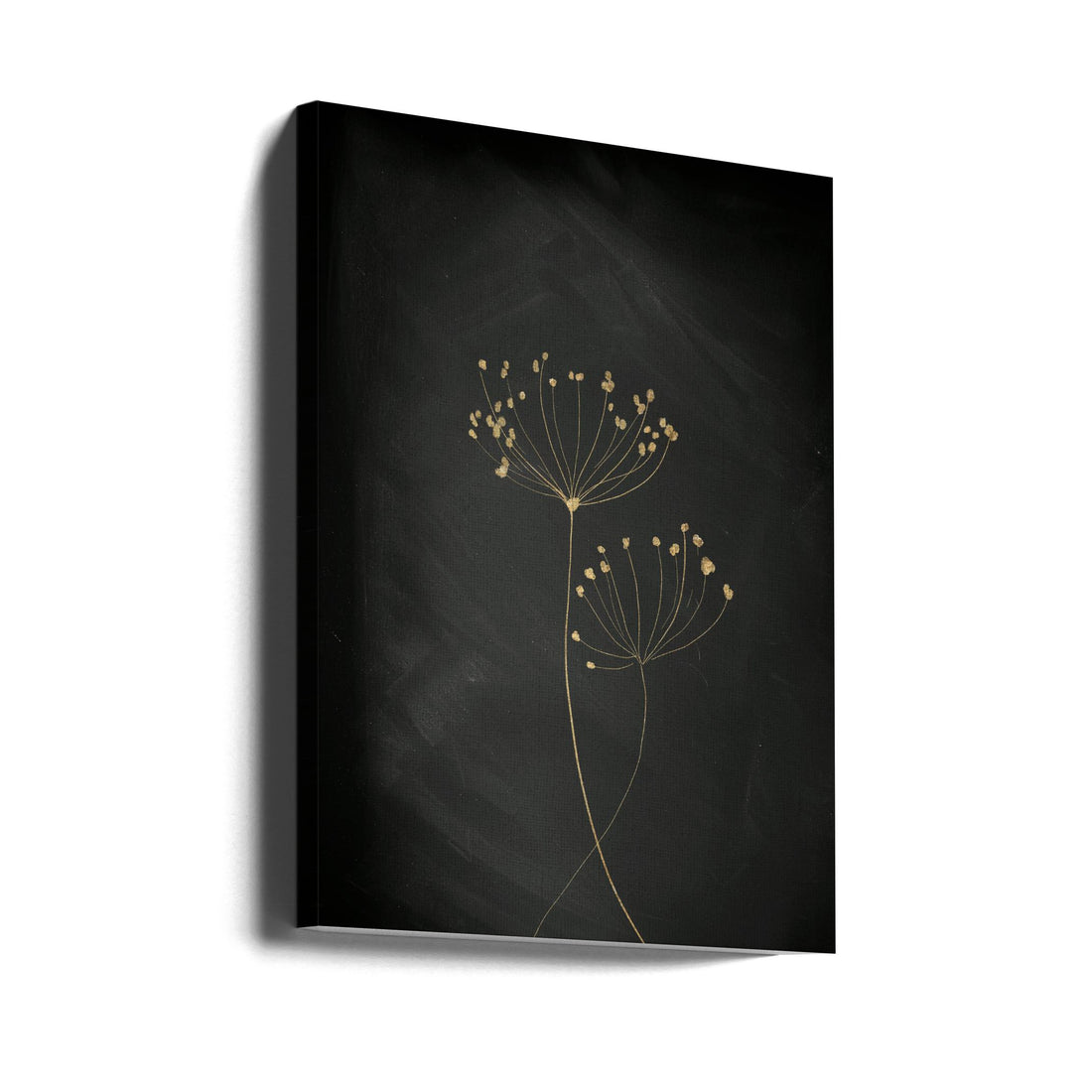 Black Gold Botanical by Aureous | Golden Floral Flora, Large Canvas Wall Art Print | Artsy Earth