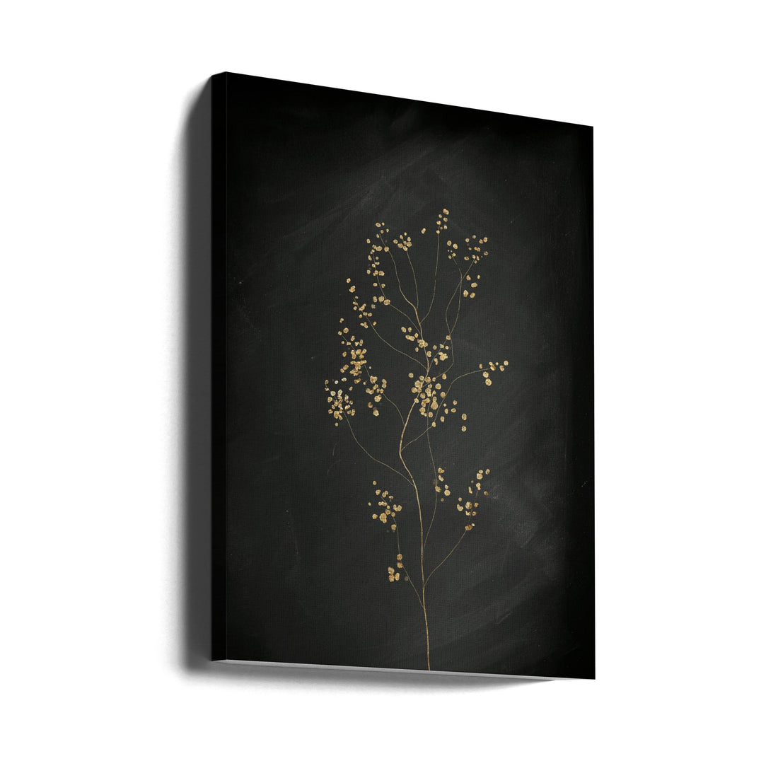 Black Gold Botanical by Aureous | Golden Floral Flora, Large Canvas Wall Art Print | Artsy Earth