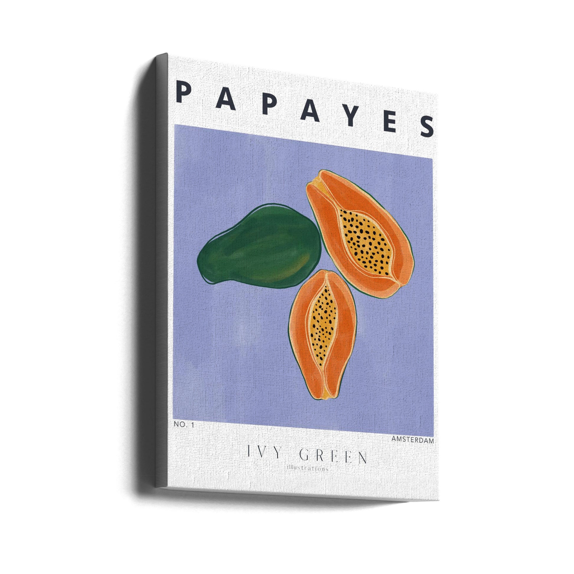 Papaya Still Life by Ivy Green Illustrations | Tropical Fruit Poster, Large Canvas Wall Art Print | Artsy Earth