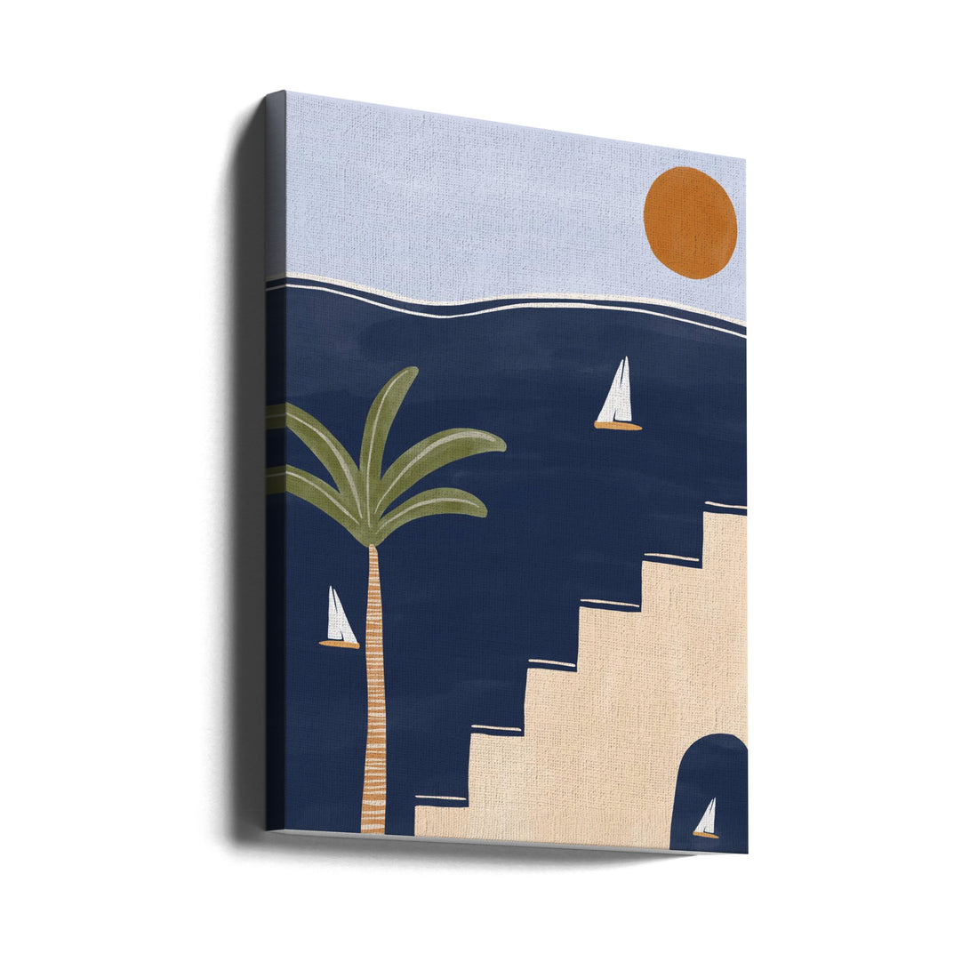 Sailboats by Ivy Green Illustrations | Tropical Seascape Travel, Large Canvas Wall Art Print | Artsy Earth