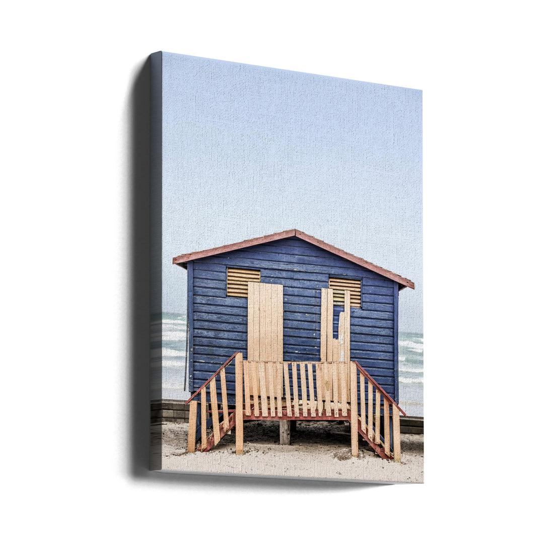 Blue Hut by Shot By Clint | Coastal Beach Architecture, Large Canvas Wall Art Print | Artsy Earth