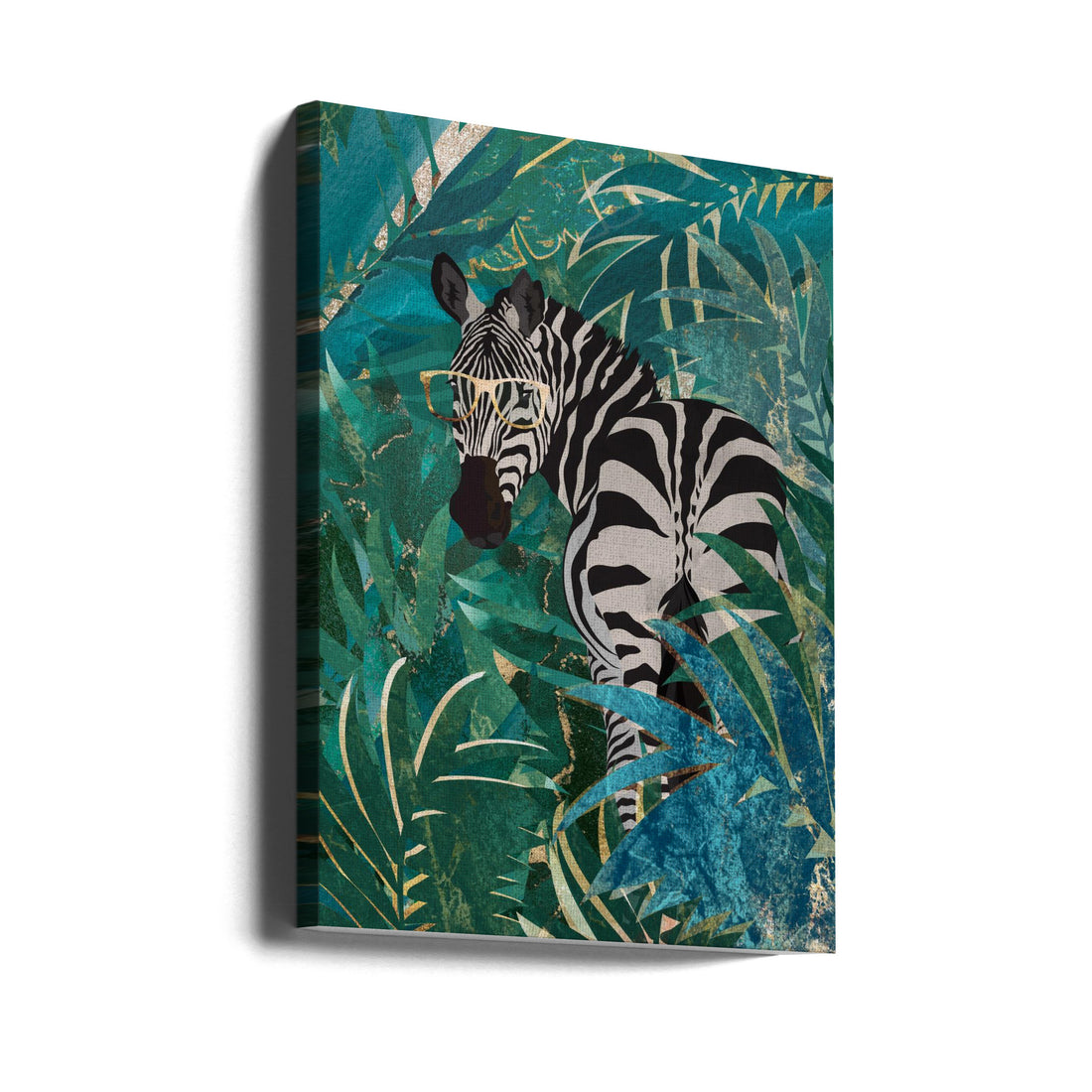 Zebra in the Jungle by Sarah Manovski | Wildlife Animal Pattern, Large Canvas Wall Art Print | Artsy Earth