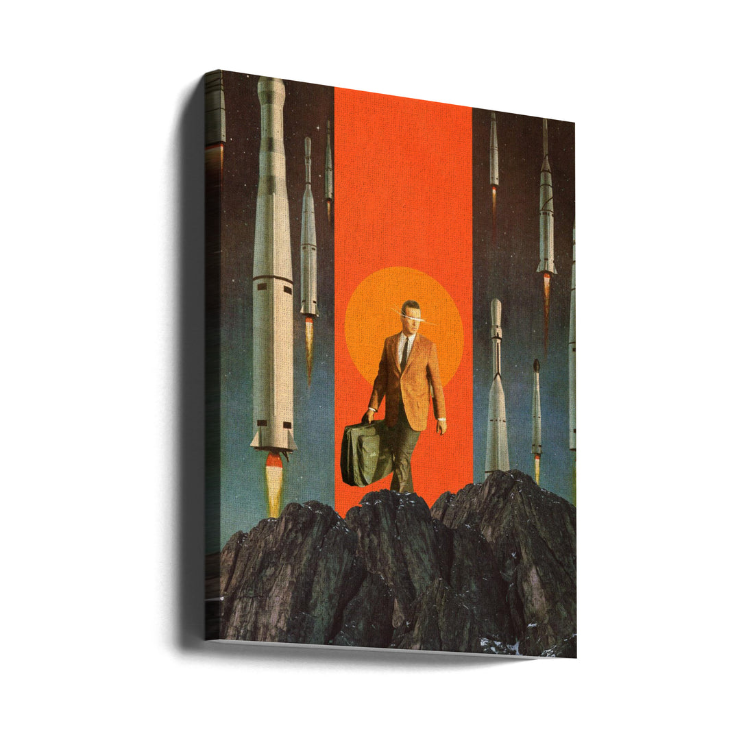 The Departure by Frank Moth | Retro Space Travel, Large Canvas Wall Art Print | Artsy Earth