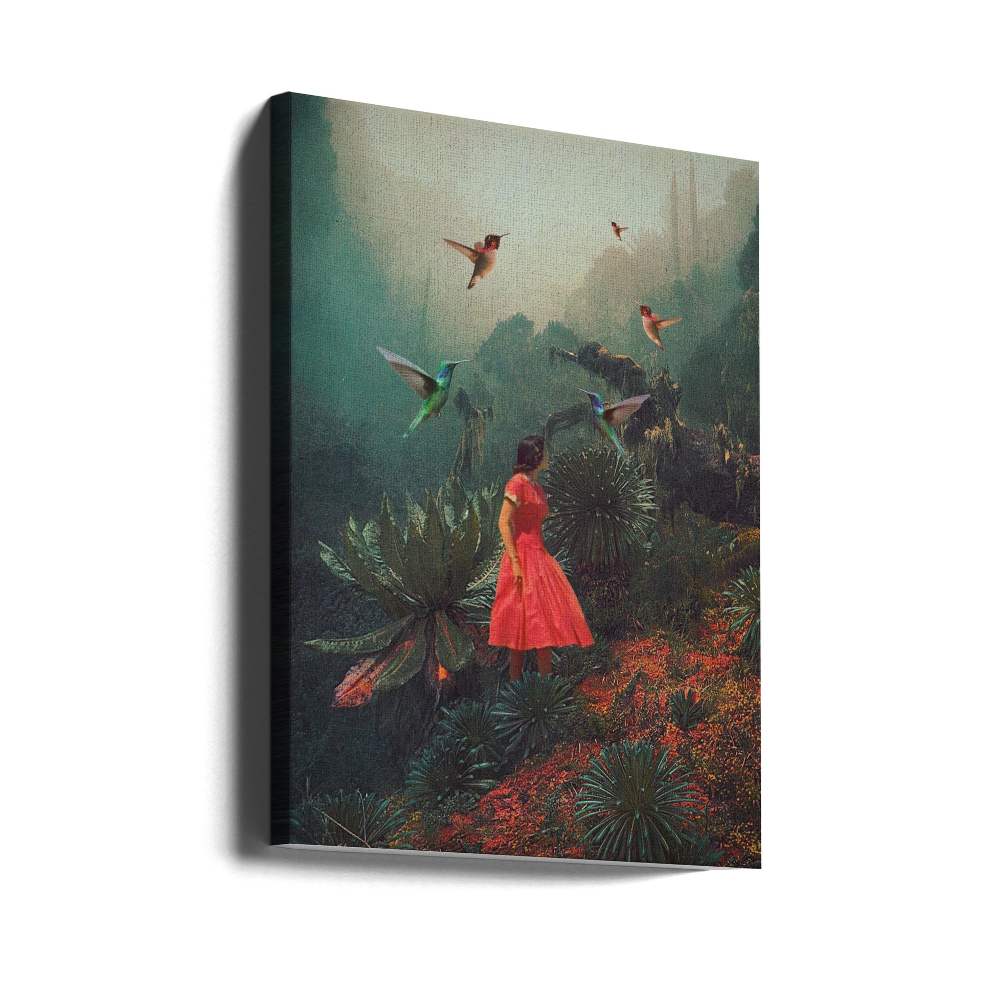 20 Seconds Before the Rain by Frank Moth | Surreal Tropical Collage, Large Canvas Wall Art Print | Artsy Earth